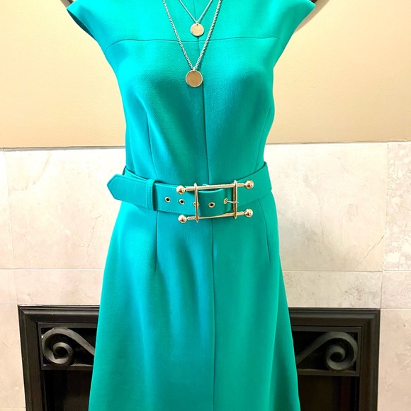 New Milly Women Kelly Green Sleeveless Dress SZ 8 - Picture 5 of 7